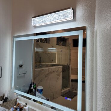 lighted bathroom mirror installation