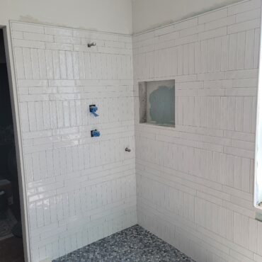 standup shower being remodeled