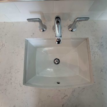 above view of bathroom sink install