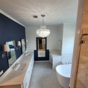 overview of newly remodeled master bath