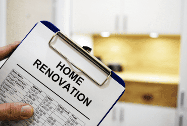 Clipboard with home renovation estimate