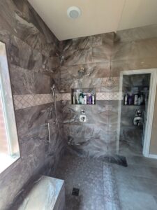 Marble-Look Walk-In Shower, detail photo 1