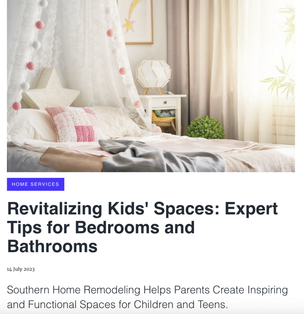 Press release: Revitalizing Kids' Spaces: Expert Tips for Bedrooms and Bathrooms