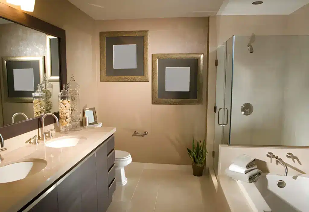 Modern bathroom with elegant decor. Bathroom Remodeling