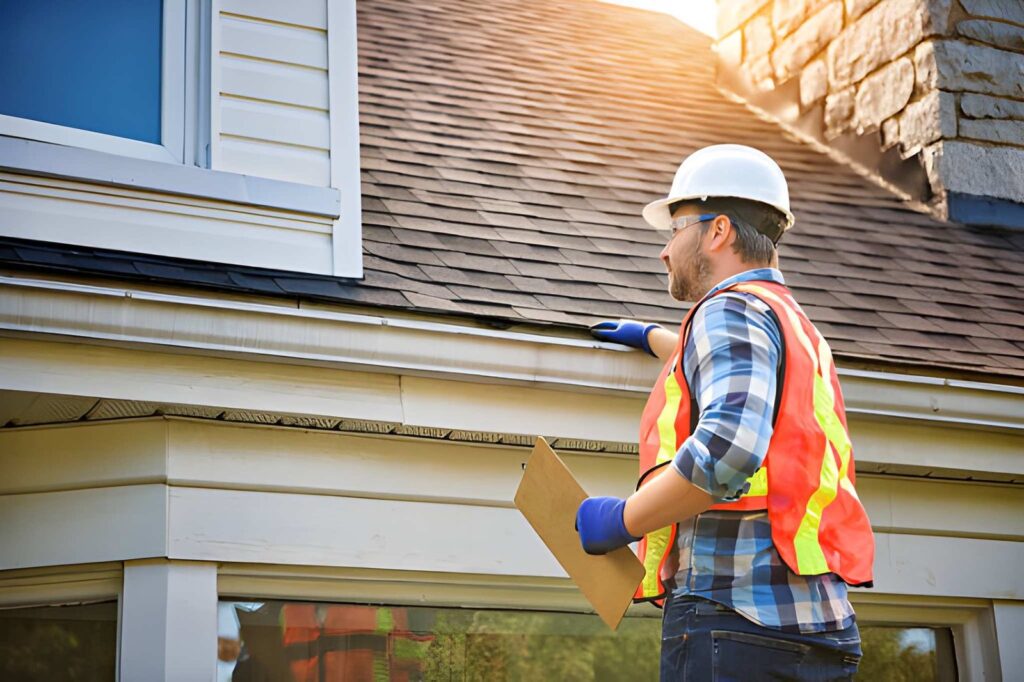 Roof repair work being done by roofing contractors in Arlington
