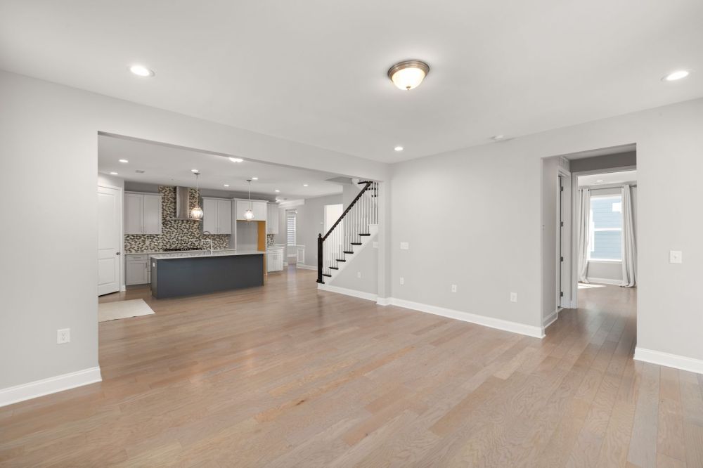 Open-concept kitchen flowing into living area during Arlington TX kitchen remodeling project