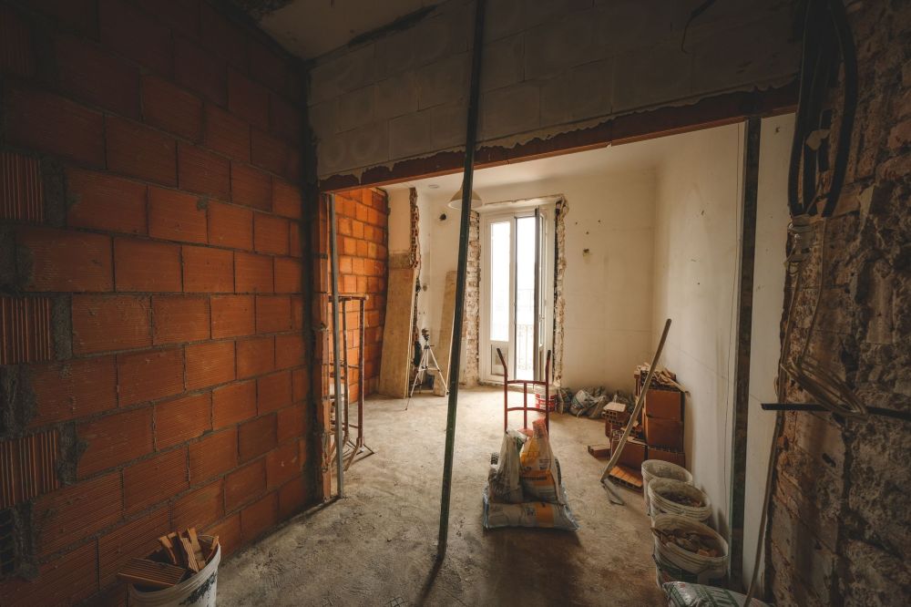 Kitchen demolition phase during a professional home remodeling project in Texas