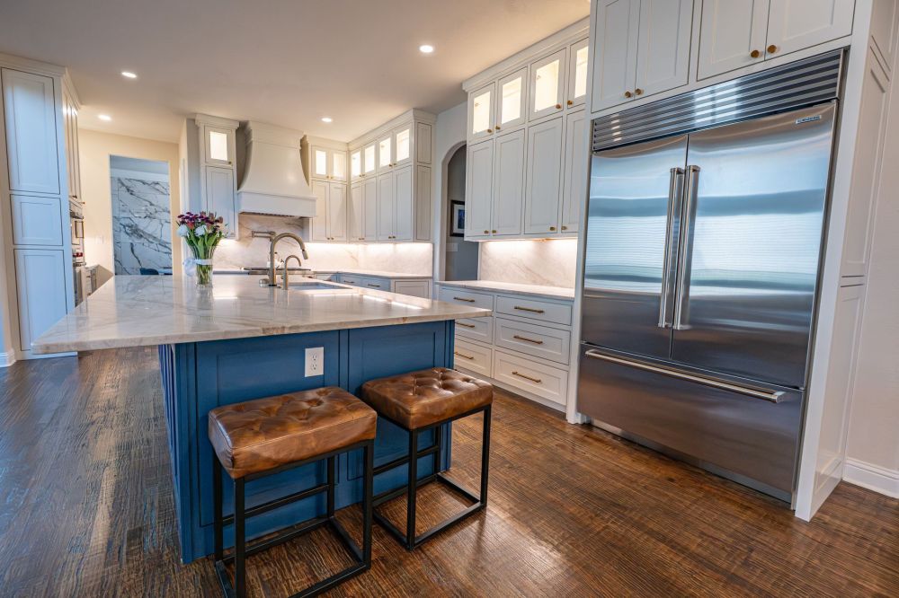 Completed kitchen remodel in Arlington Texas with updated layout and warm finishes