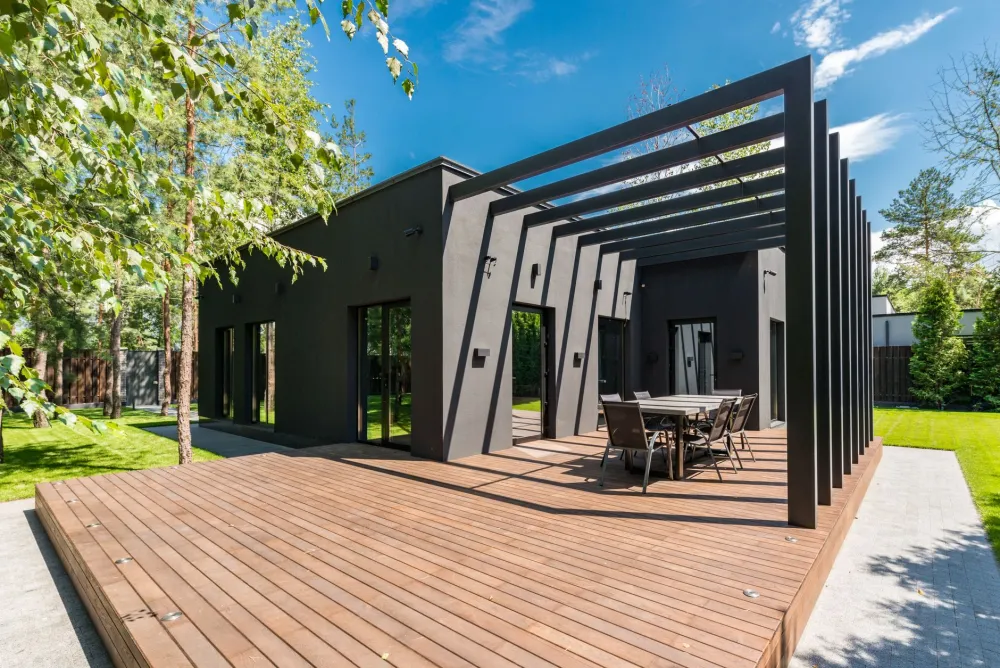 New pergola and patio installation in a Texas backyard outdoor remodel