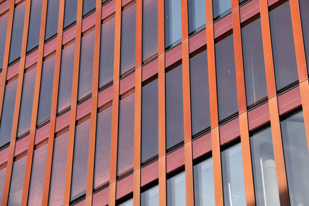 Close-up of low-E glass window coating reducing UV and solar heat gain