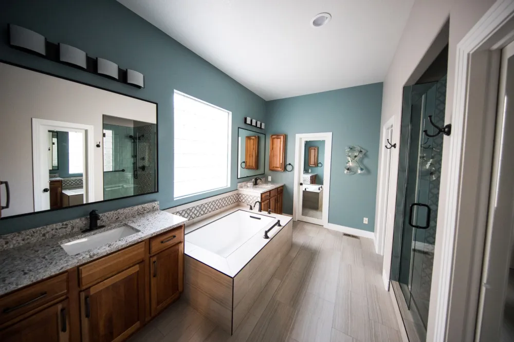Clean modern bathroom remodel completed for a flip property near Grand Prairie Texas