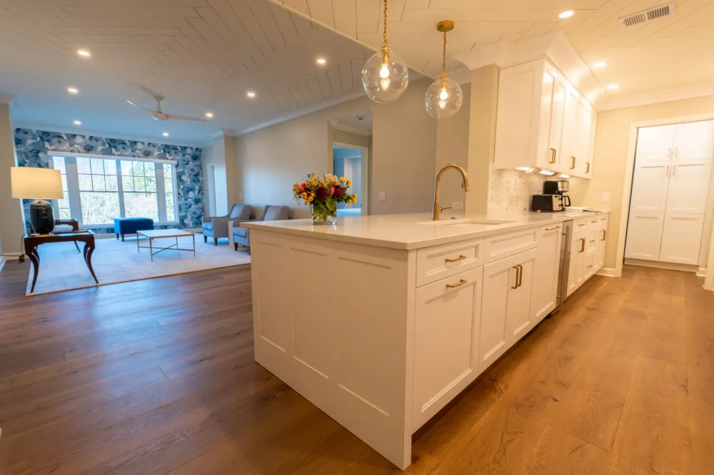 Luxury vinyl plank flooring installed in a remodeled Arlington Texas kitchen