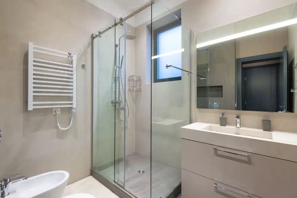 Walk-in shower bathroom renovation adding resale value to a DFW home
