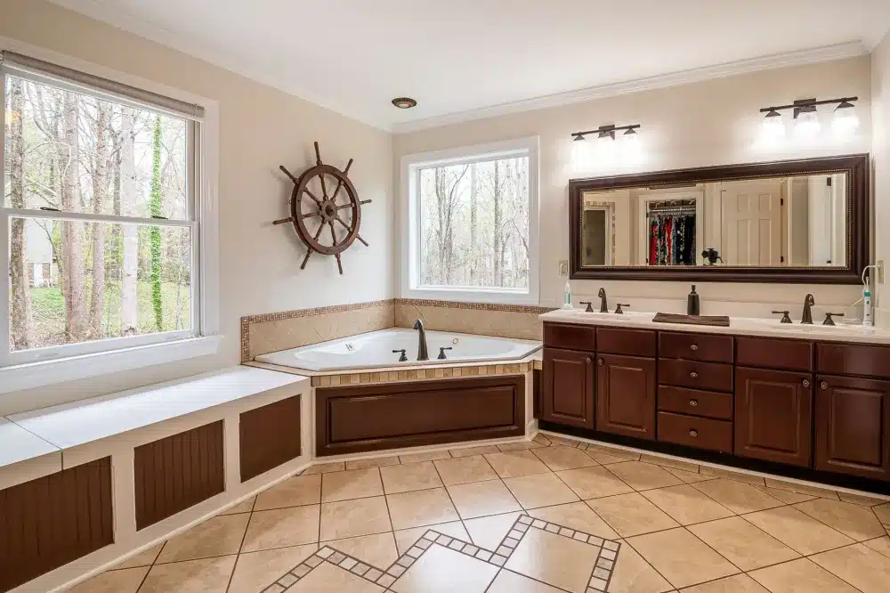 Professional tile installation in a modern bathroom remodel in Arlington Texas