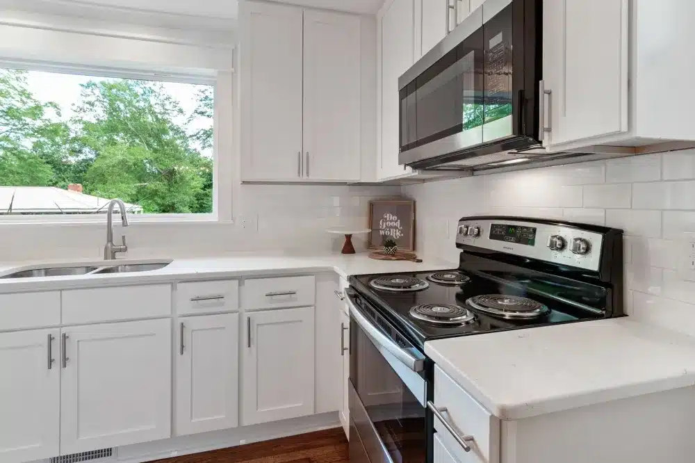 New custom kitchen cabinets installed during a kitchen remodeling project in Arlington Texas