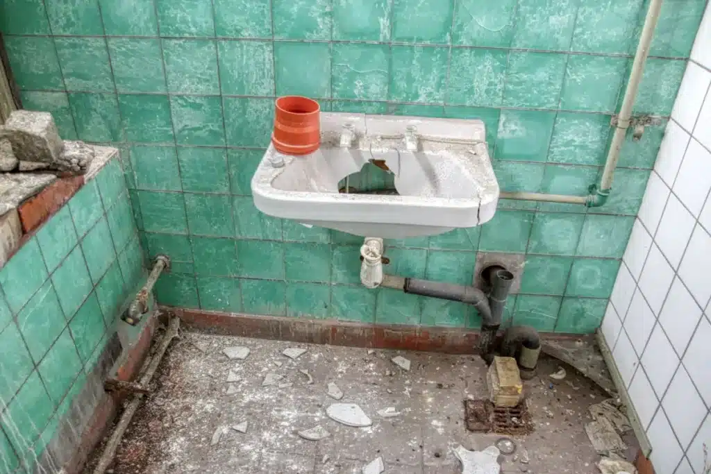Bathroom remodel plumbing rough-in in an Ash Meadows, Fort Worth home